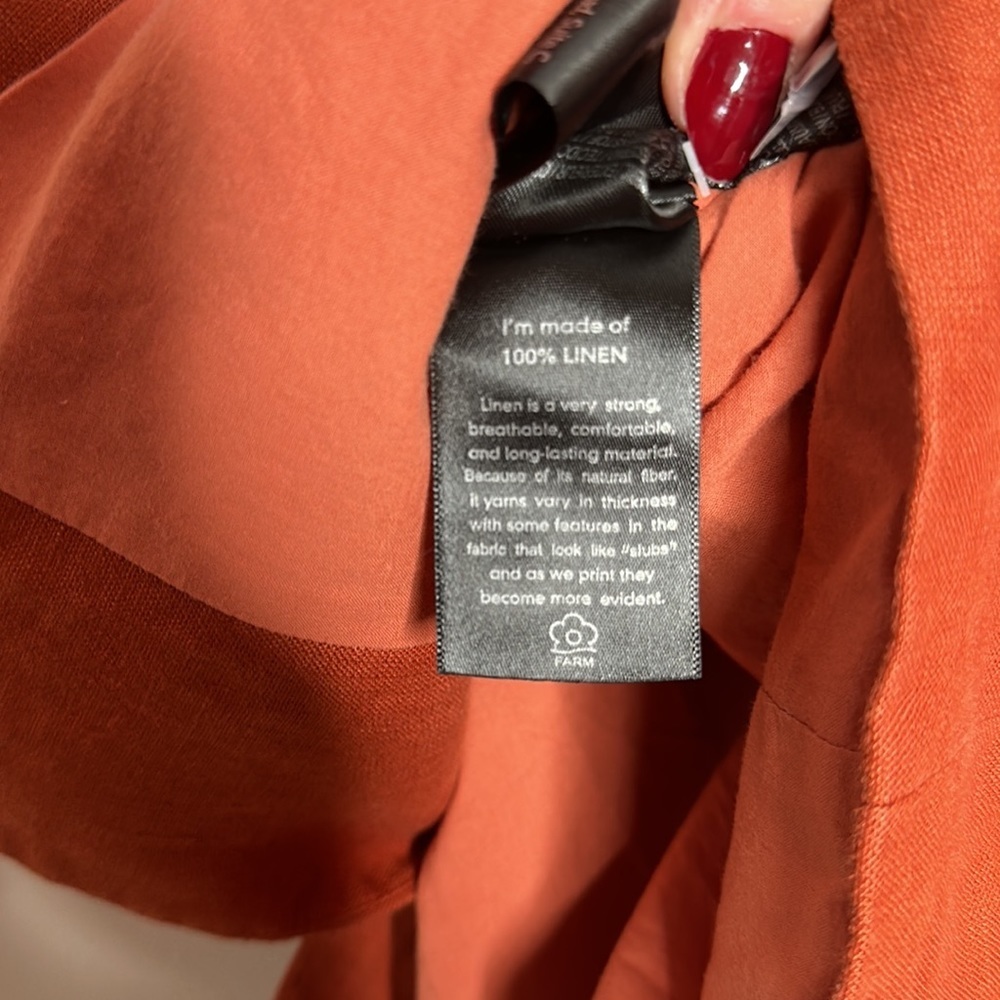 FARM Rio Rust Orange Linen Blazer - Picture 11 of 12
